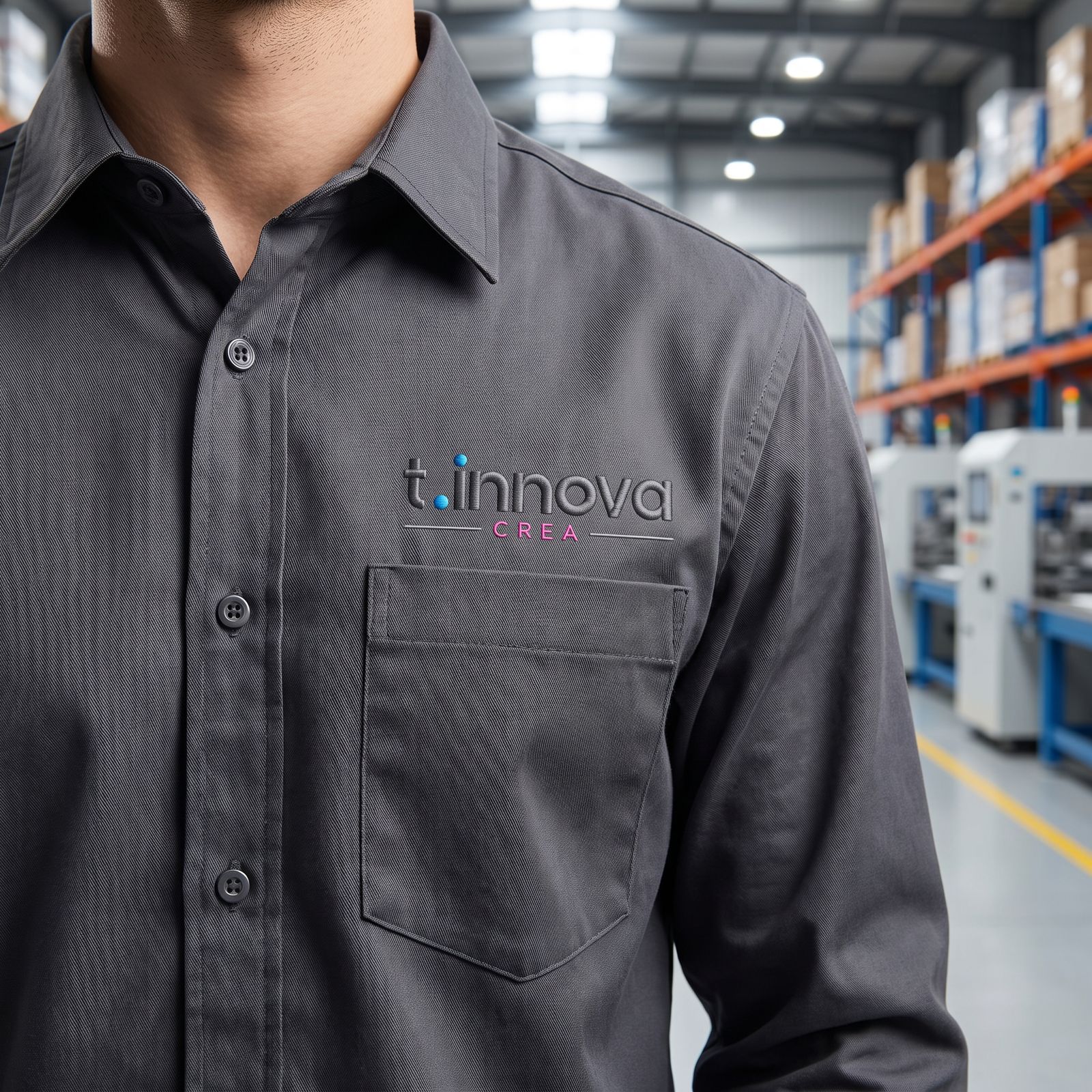 Camisa de trabajo con logo bordado